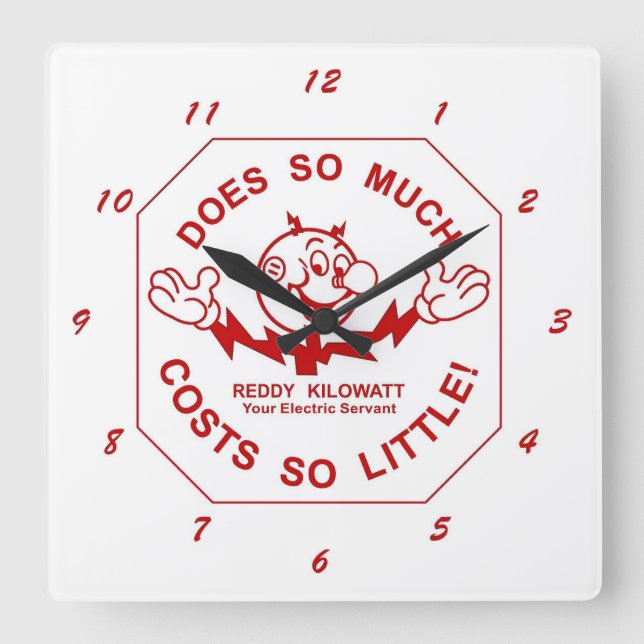 Very Fun Reddy Kilowatt Wall Clock (Front)