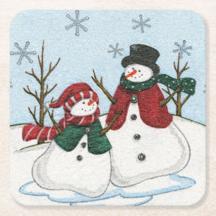 Very Fun Snowmen Christmas Coaster Set