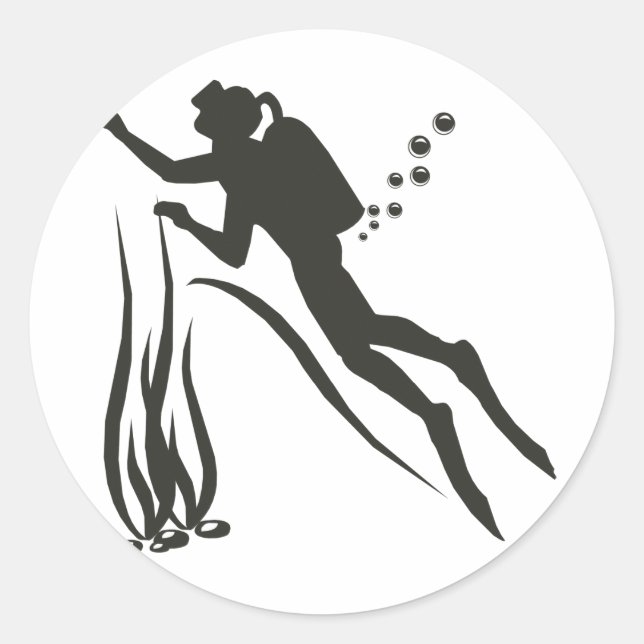 Very Funny SCUBA Diver Classic Round Sticker (Front)