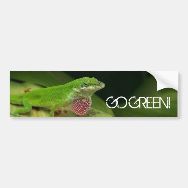 Very Green Lizard, GO GREEN! Bumper Sticker (Front)