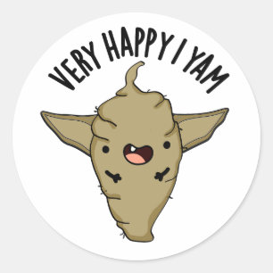 Very Happy I Yam Funny Veggie Pun  Classic Round Sticker