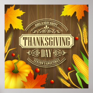 Very Happy Thanksgiving Day Poster