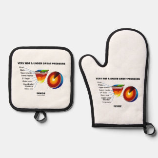 Very Hot & Under Great Pressure Inside Earth Sci Oven Mitt & Pot Holder Set