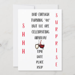 VERY HUMOROUS & ORIGINAL ***SURPRISE PARTY 40th*** Invitation