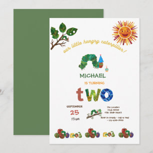 Very Hungry Caterpillar 2nd Birthday  Invitation