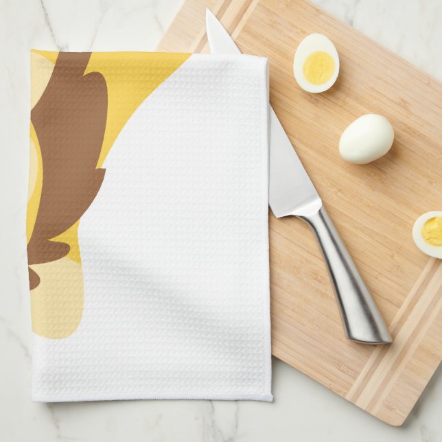 Very Hungry Cute Cartoon Lion Kitchen Towel (Quarter Fold)