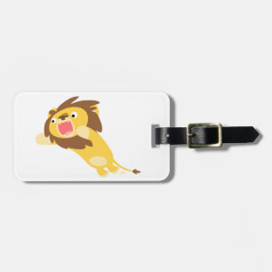 Very Hungry Cute Cartoon Lion Luggage Tag