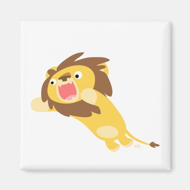 Very Hungry Cute Cartoon Lion Magnet (Front)