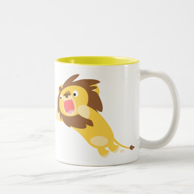 Very Hungry Cute Cartoon Lion Mug (Right)