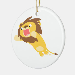 Very Hungry Cute Cartoon Lion Ornament