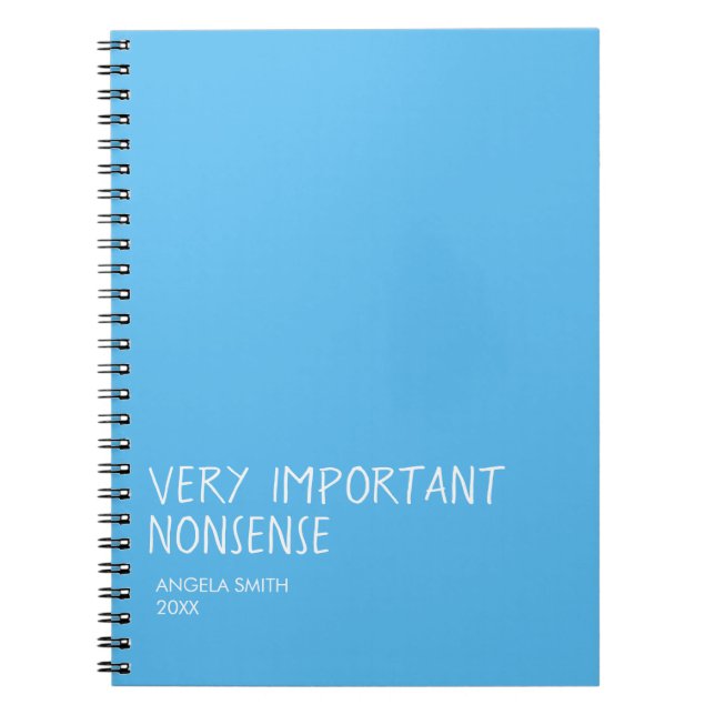 Very Important Nonsense Notebook – Funny Sarcastic (Front)