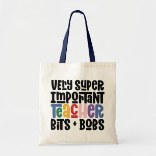 Very important teacher modern typography gift tote bag