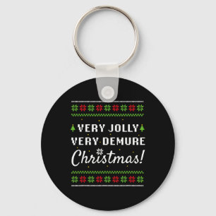 Very Jolly Very Demure Christmas Funny Christmas Key Ring