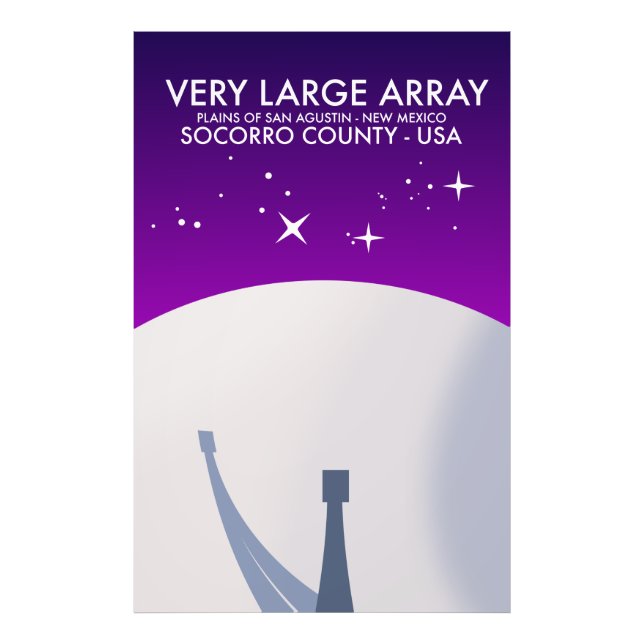 Very Large Array space observatory space art. Photo Print (Front)