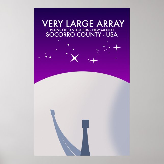 Very Large Array space observatory space art. Poster (Front)