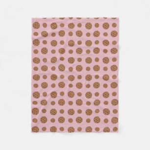 Very light pink chocolate chip cookies fleece blanket