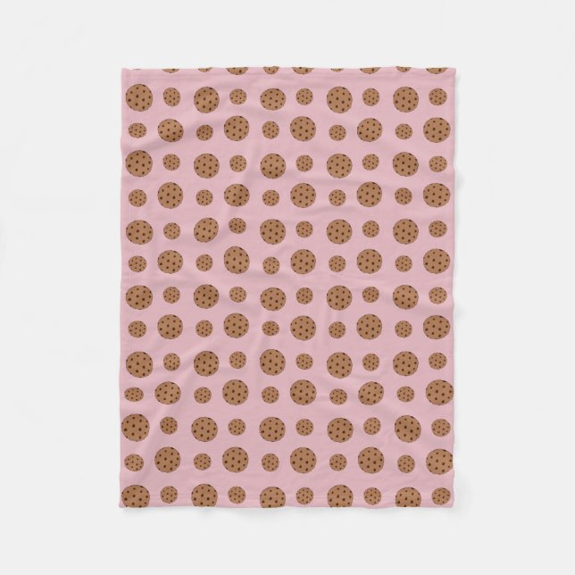 Very light pink chocolate chip cookies fleece blanket (Front)