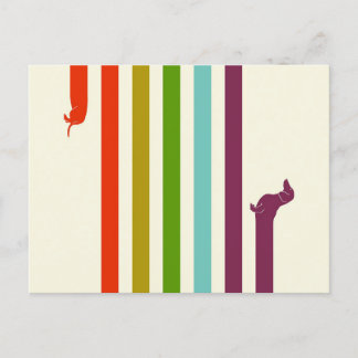 Very Long Dachshund Colourful | Husky Lover  Holiday Postcard