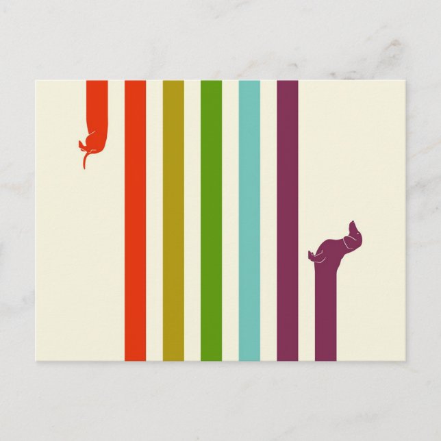 Very Long Dachshund Colourful | Husky Lover  Holiday Postcard (Front)