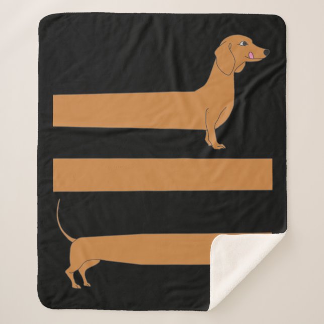 Very long Dachshund funny Sherpa Blanket (Front)