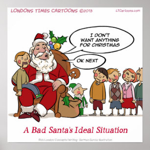Very Mean Santa Funny Poster
