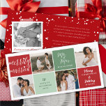 Very Merrily Married Mr & Mrs Modern Photo Wedding Holiday Card<br><div class="desc">The back features a full snowdots pattern, a snapshot photo and a personalizable holiday message. The base background can be changed to any colour of your choice. All / Most text is editable. Designed / original artwork by fat*fa*tin. Easy to personalise with your own text message, name, photo, or image....</div>