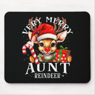 Very Merry Aunt Reindeer Matching Christmas  Mouse Mat