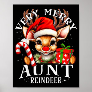 Very Merry Aunt Reindeer Matching Christmas  Poster