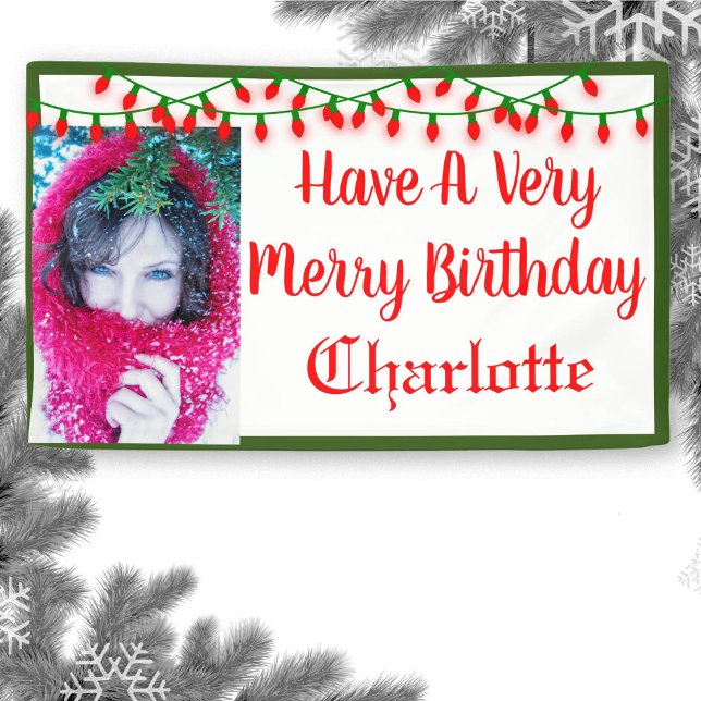Very Merry Birthday Christmas Lights Banner (Creator Uploaded)
