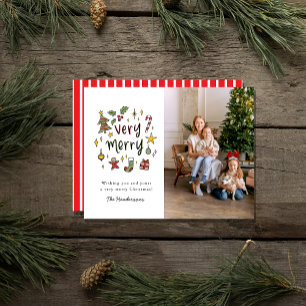 Very Merry Blockprint Christmas Photo Card