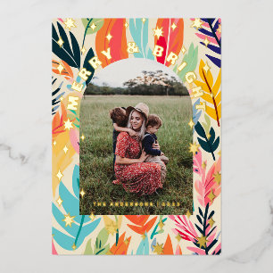 Very Merry Border Photo Christmas Card