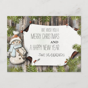 Very Merry Christmas and Happy New Year Holiday Postcard