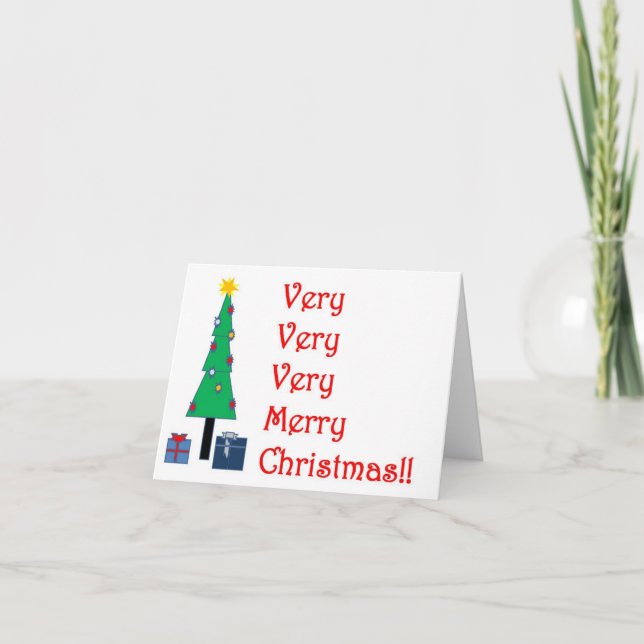 Very Merry Christmas, blank inside Holiday Card (Front)