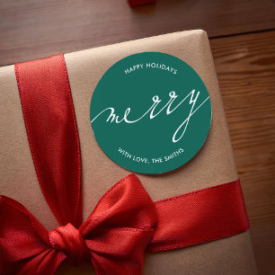 Very Merry Christmas Classic Round Sticker