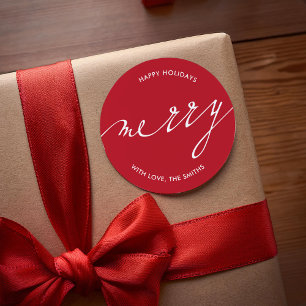 Very Merry Christmas Classic Round Sticker
