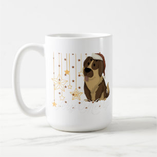 Very Merry Christmas Cute Dog Santa Hat Coffee Mug