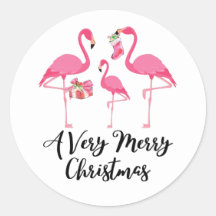Very Merry Christmas Flamingos Holiday