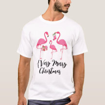 Very Merry Christmas Flamingos Holiday Greeting