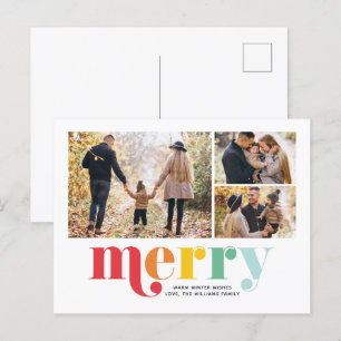 Very Merry Christmas Gallery of 3 Photos Holiday Postcard