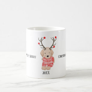 Very Merry Christmas Golden Retriever Puppy Custom Coffee Mug