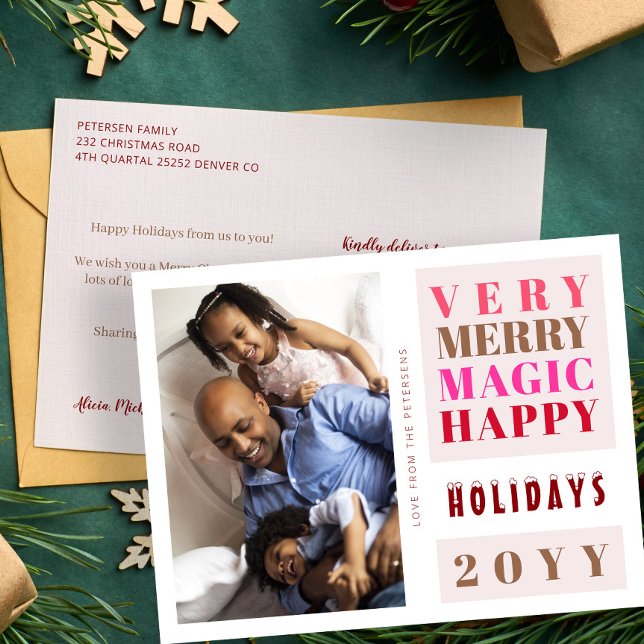 Very Merry Christmas holidays big typography Holiday Postcard (Creator Uploaded)