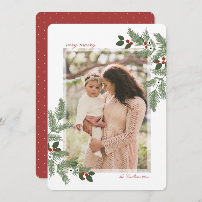 Very Merry Christmas Photo Card (Front/Back)