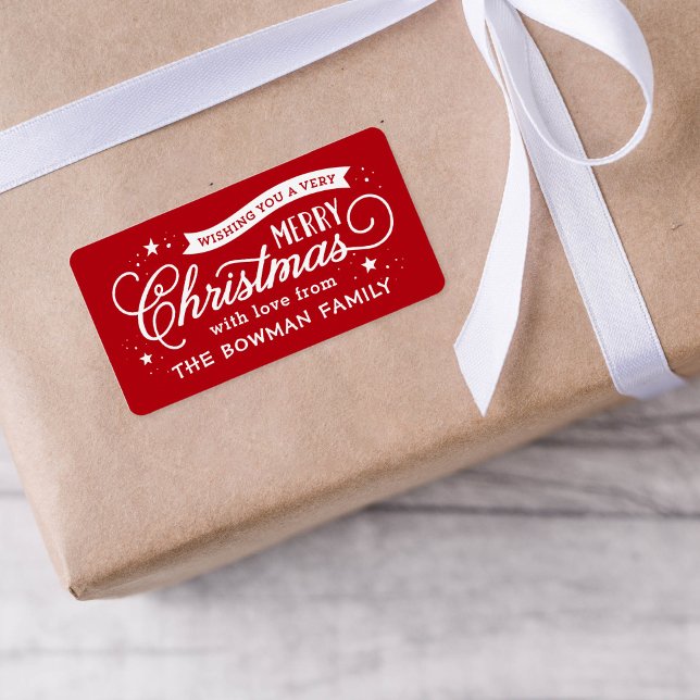 Very Merry Christmas Script Holiday Gift Label (Creator Uploaded)