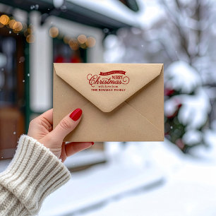 Very Merry Christmas Script Holiday Rubber Stamp