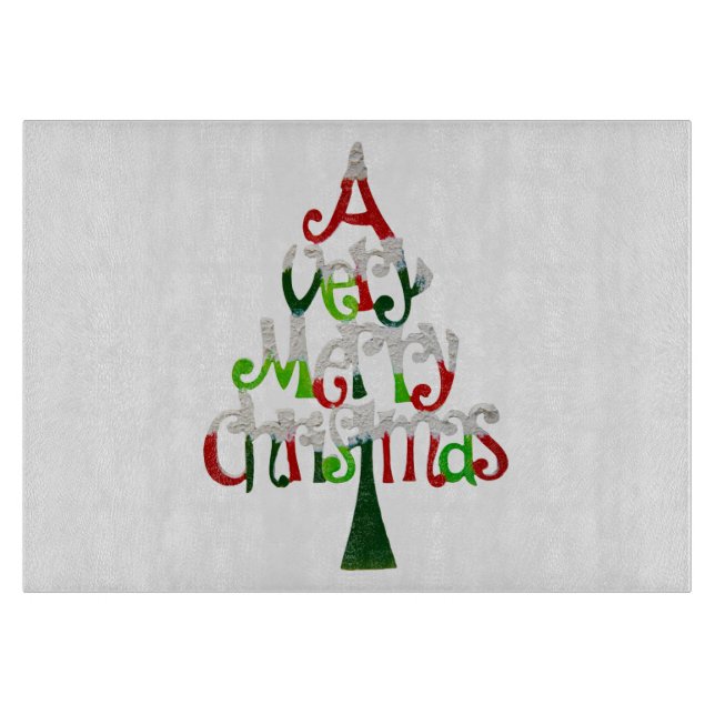 Very Merry Christmas Tree Cutting Board (Front)