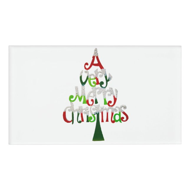 Very Merry Christmas Tree Name Tag (Front)