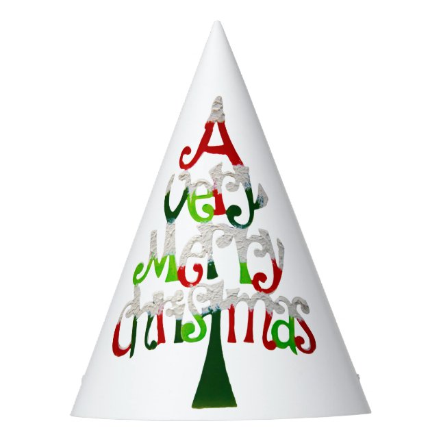 Very Merry Christmas Tree Party Hat (Front)