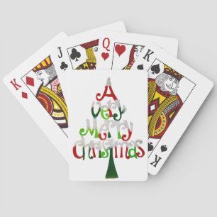 Very Merry Christmas Tree Playing Cards