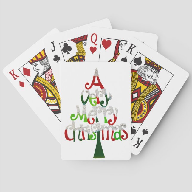 Very Merry Christmas Tree Playing Cards (Back)