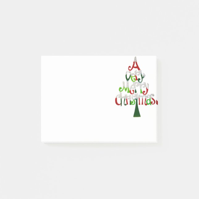 Very Merry Christmas Tree Post-it Notes (Front)